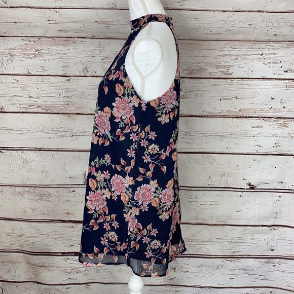 Forever 21 Floral Navy Small Halter Dress - Picture 3 of 9